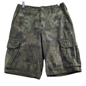 Gap Woodland Camo Cargo Shorts Mens 28 Green Brown Black Hunting Outdoor Hiking